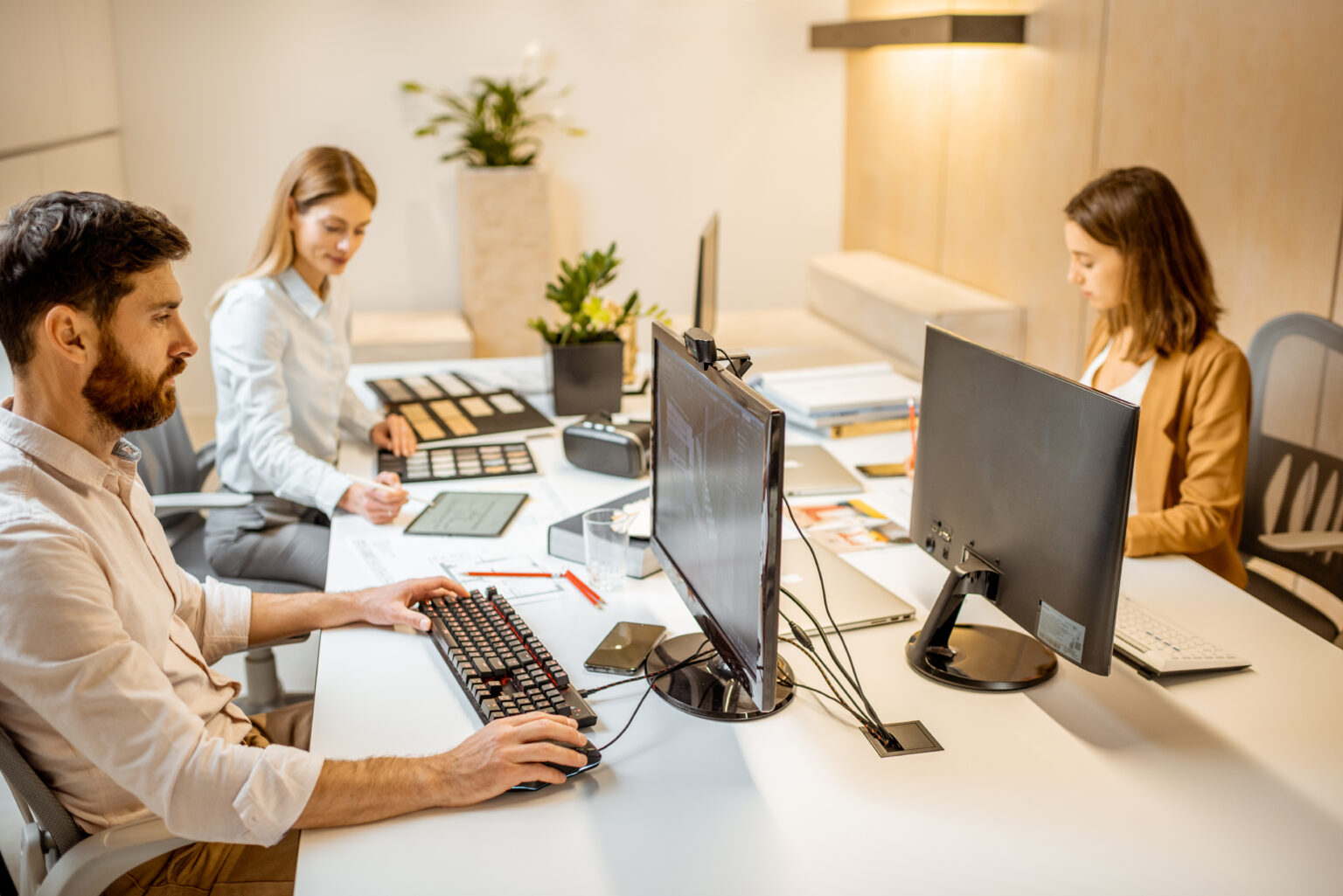 people working in the office